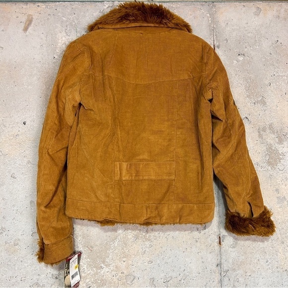 Y2k us polo assn. camel tan corduroy shearling zip up jacket medium nwt - Picture 6 of 9